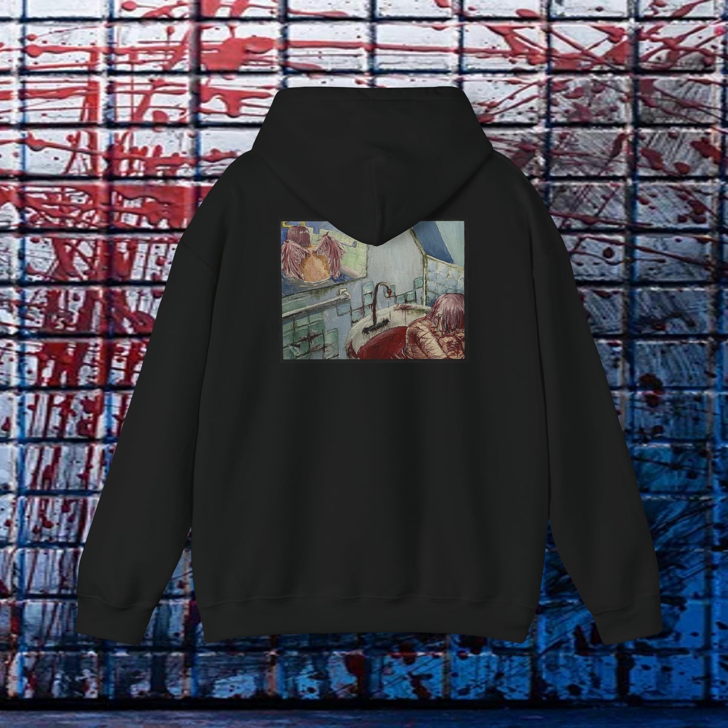 Ethereal Reflection Heavy Blend™ Hooded Sweatshirt In White/Black/Maroon/Dark Heather/Charcoal/Navy/Heather Navy/Red