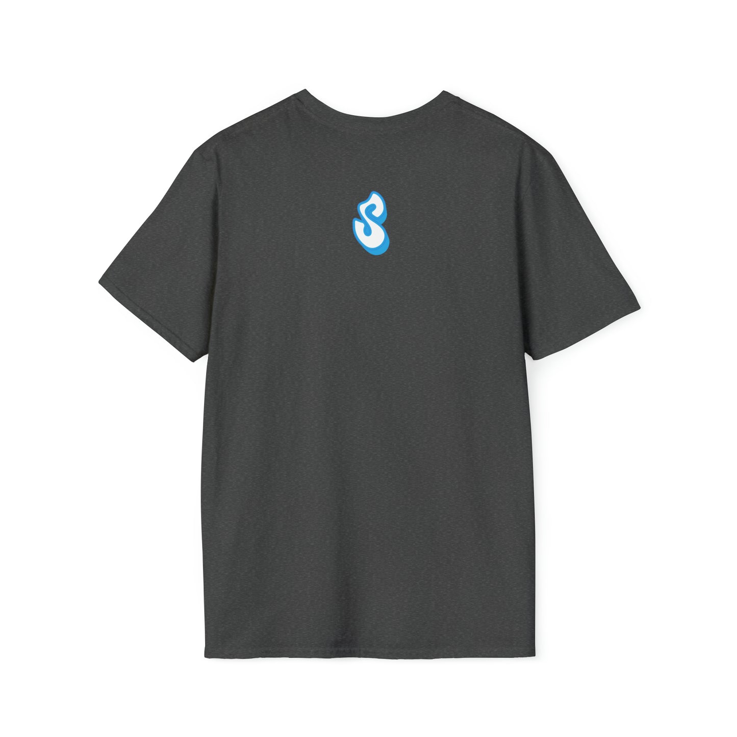 Shmacked Streetwear Bright Blue Logo Black/Grey/Blue Softstyle T-Shirt