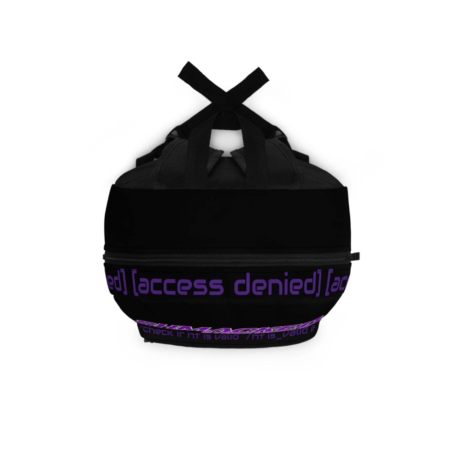 Shmacked Streetwear Glitched Purple Ravenous Black Backpack