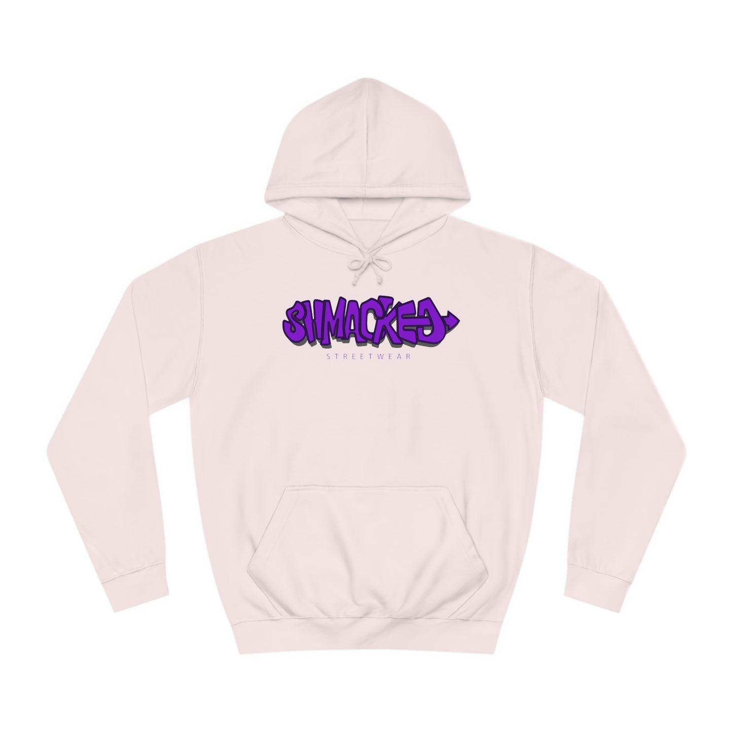Shmacked Streetwear Ravenous Dark Purple Logo College Hoodie in Yellow/Sky Blue/Baby Pink/Artic White