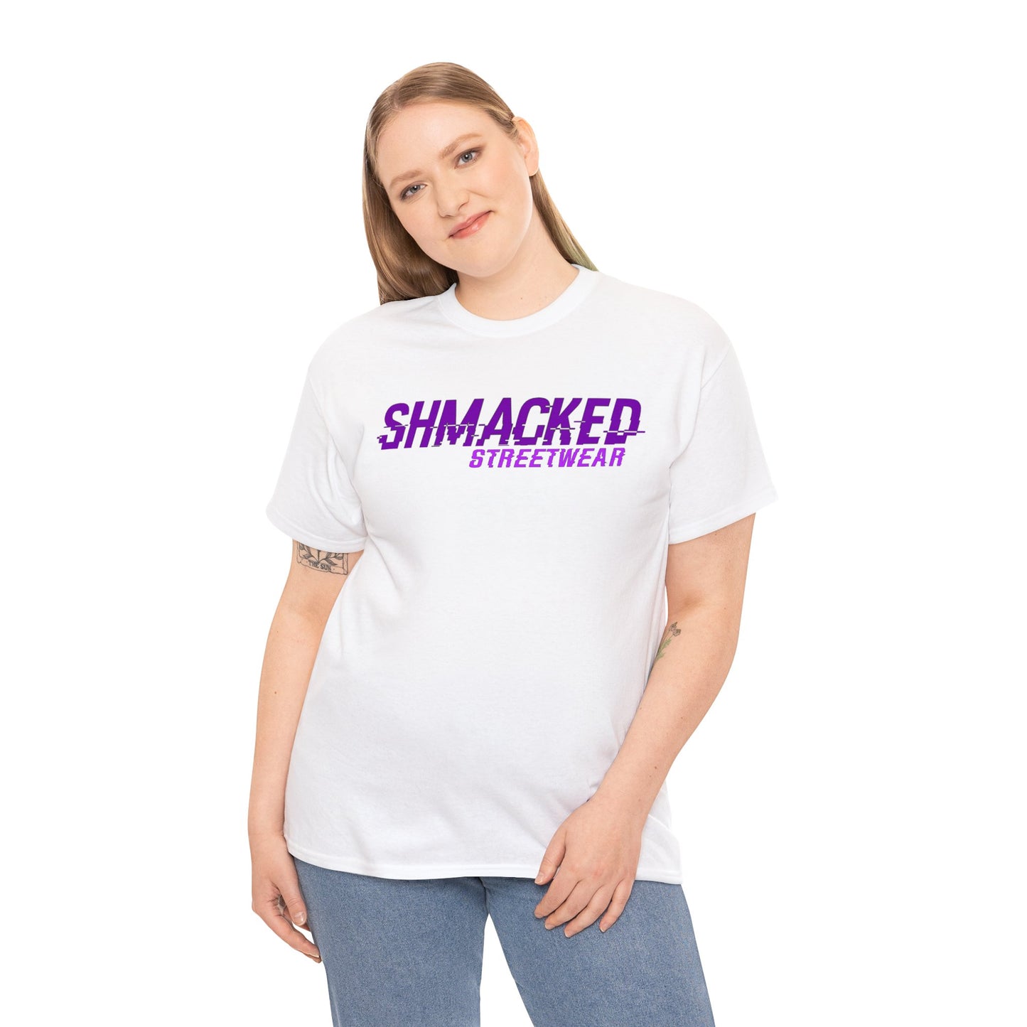 Shmacked Streetwear Glitched Purple Ravenous Heavy Cotton Tee
