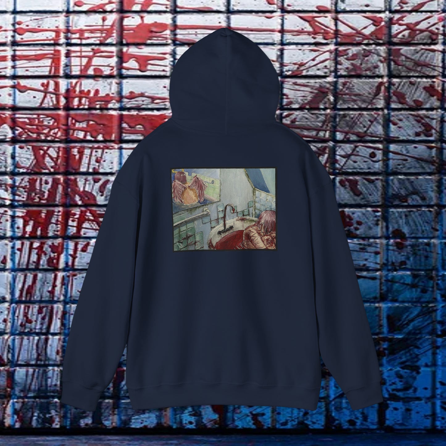 Ethereal Reflection Heavy Blend™ Hooded Sweatshirt In White/Black/Maroon/Dark Heather/Charcoal/Navy/Heather Navy/Red