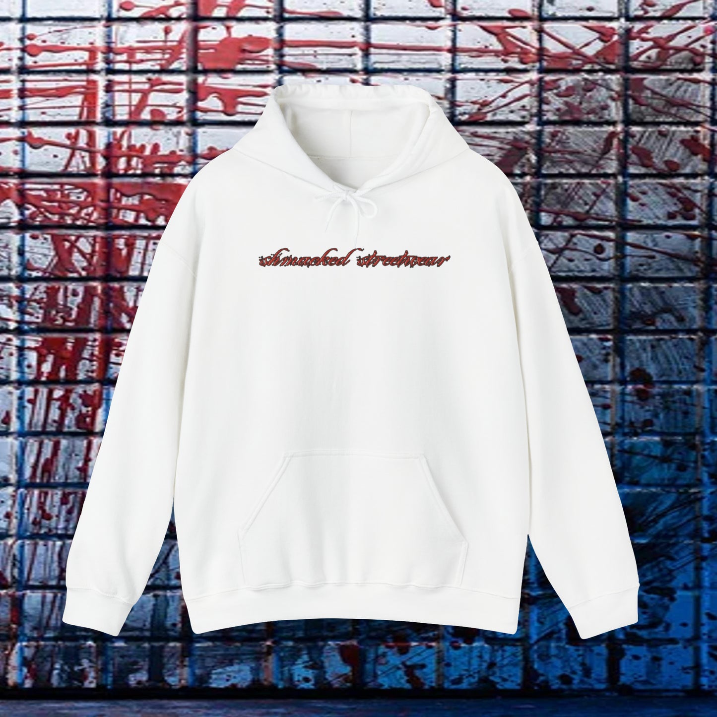 Ethereal Reflection Heavy Blend™ Hooded Sweatshirt In White/Black/Maroon/Dark Heather/Charcoal/Navy/Heather Navy/Red