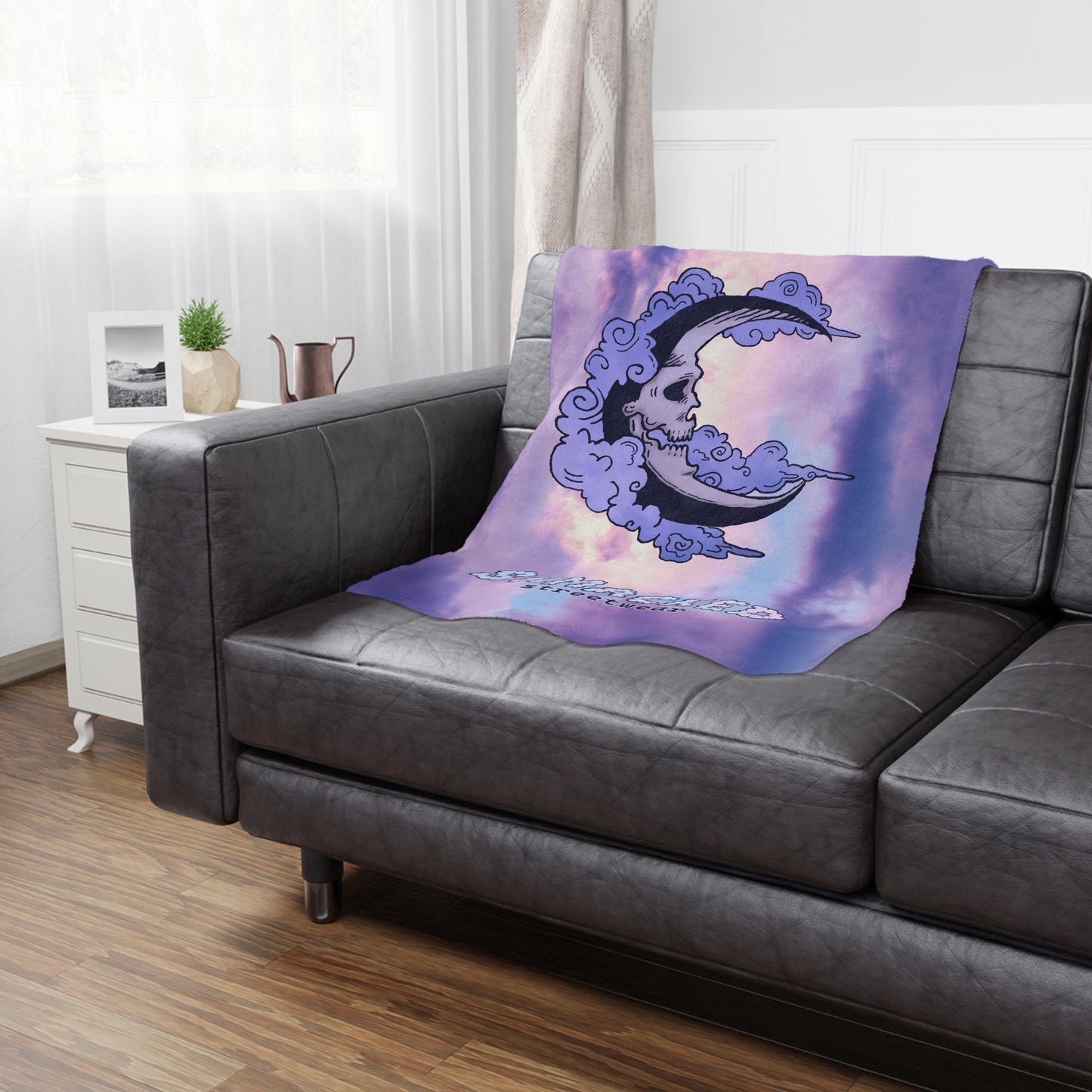 Shmacked Streetwear Skull of the Crescent Night Minky Blanket