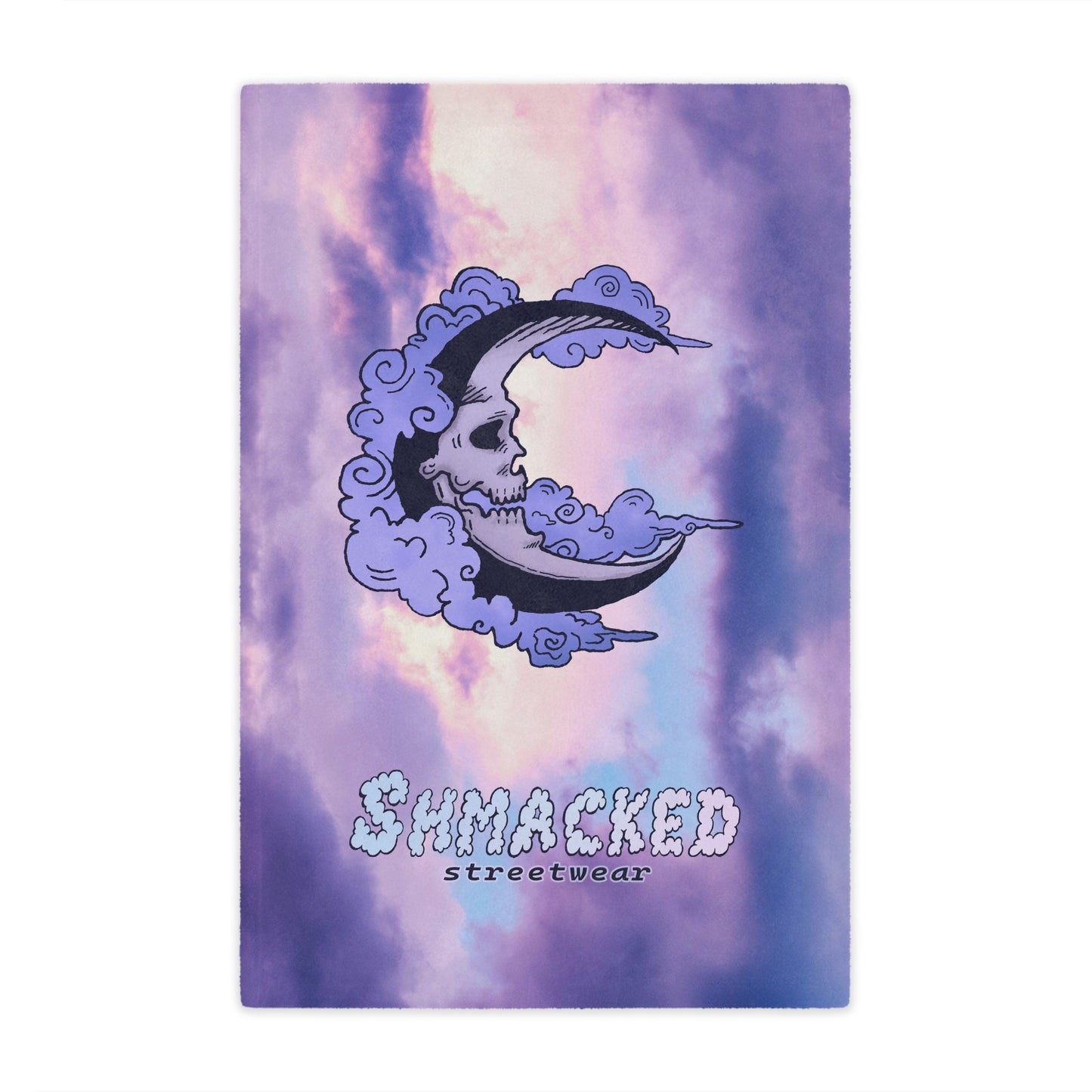 Shmacked Streetwear Skull of the Crescent Night Minky Blanket