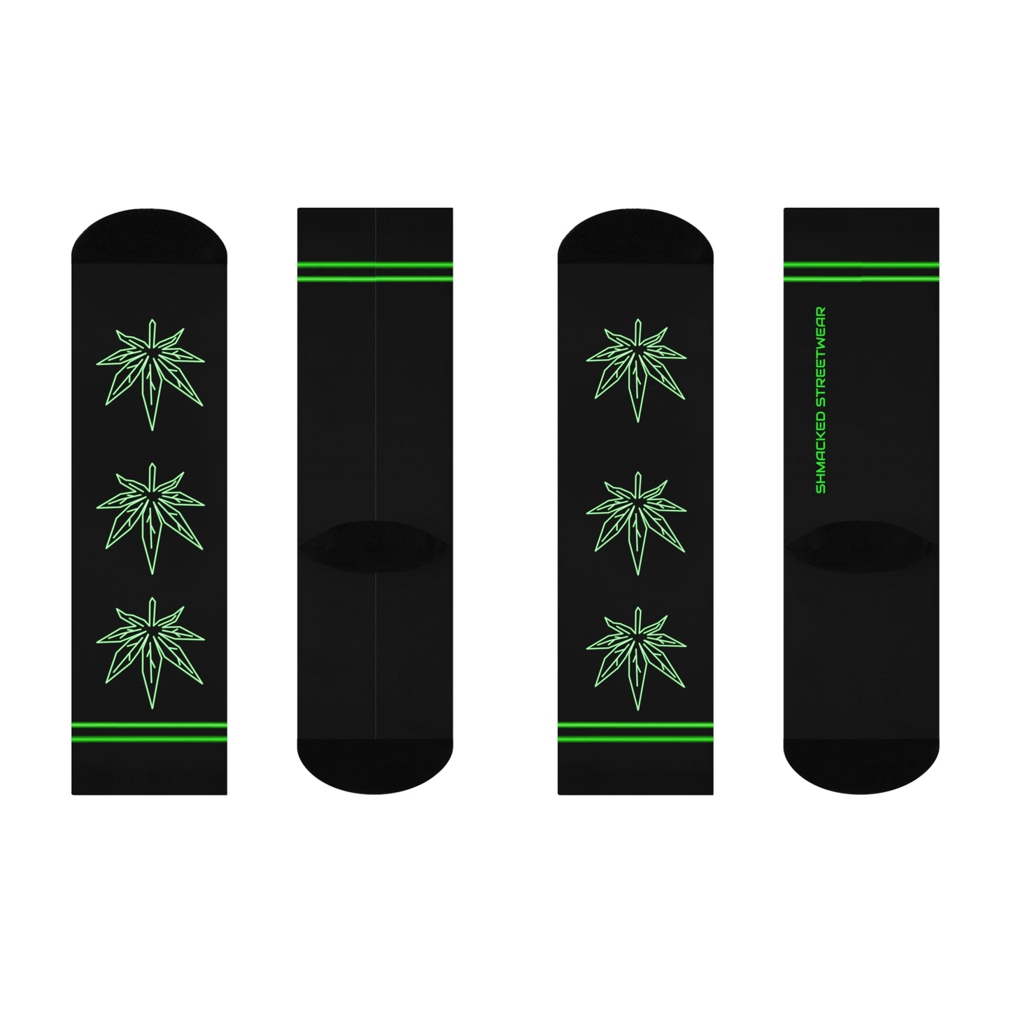 Getting Shmacked Green Cushioned Crew Socks