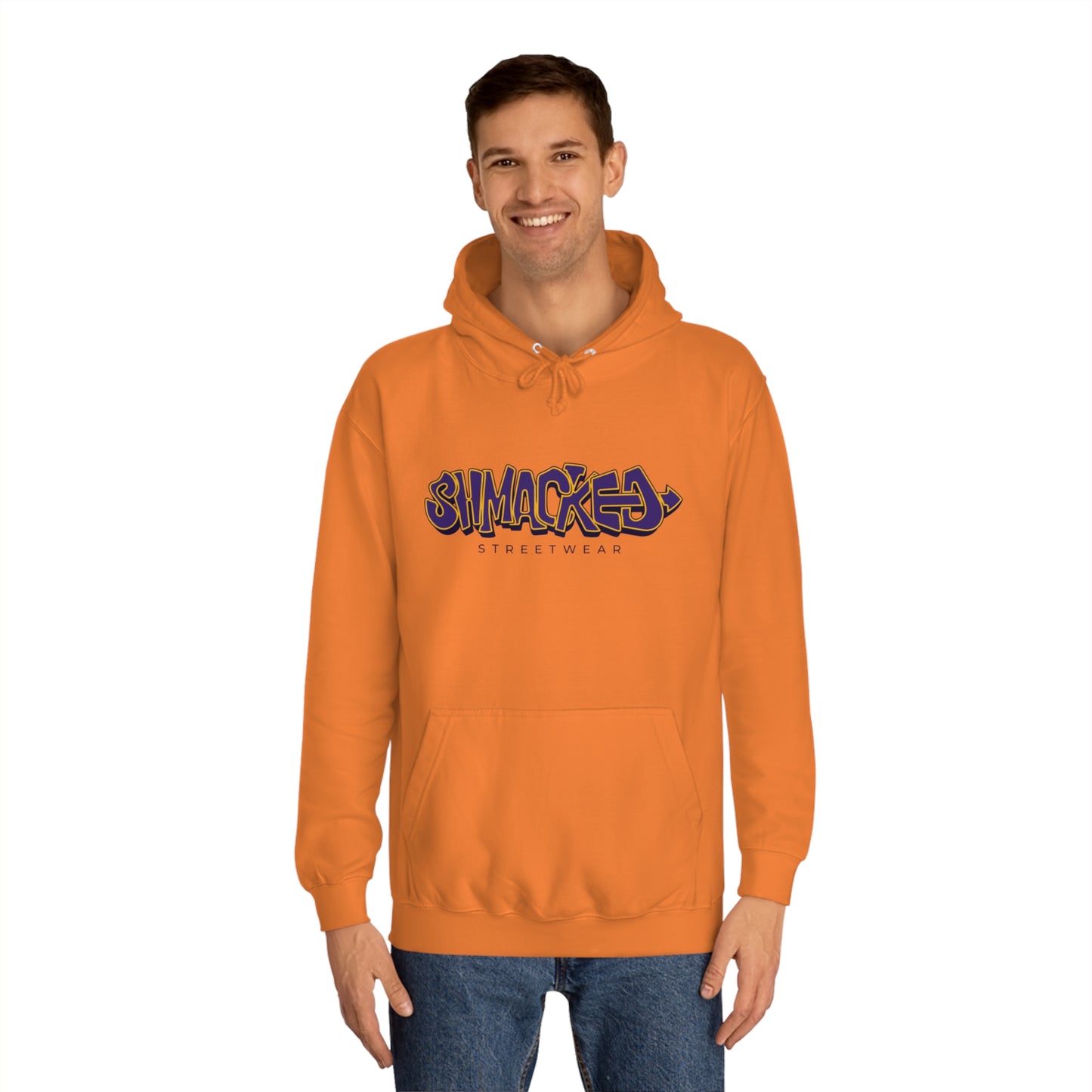 Shmacked Streetwear Purple and Yellow Logo Orange Hoodie
