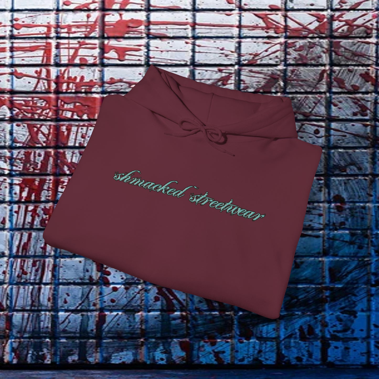 Ethereal Reflection Heavy Blend™ Hooded Sweatshirt In White/Black/Maroon/Dark Heather/Charcoal/Navy/Heather Navy/Red
