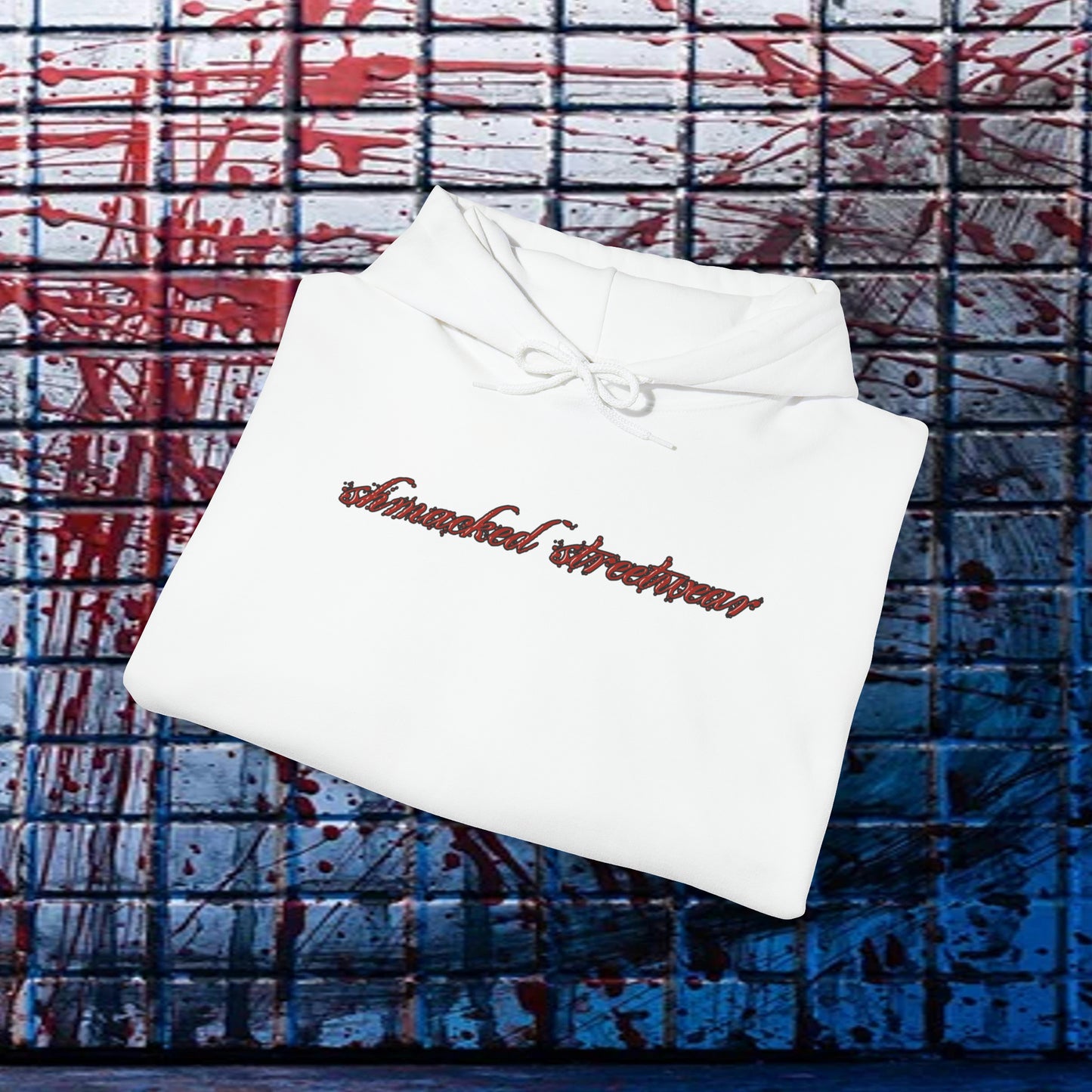 Ethereal Reflection Heavy Blend™ Hooded Sweatshirt In White/Black/Maroon/Dark Heather/Charcoal/Navy/Heather Navy/Red