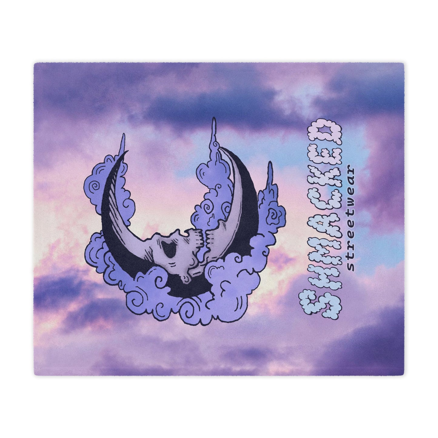 Shmacked Streetwear Skull of the Crescent Night Minky Blanket