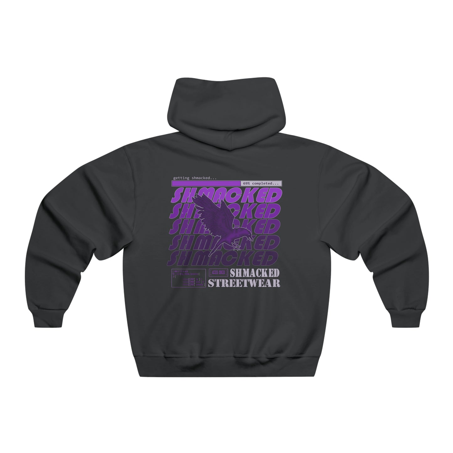 Shmacked Streetwear Purple Ravenous NUBLEND® Black/Grey/White Hooded Sweatshirt