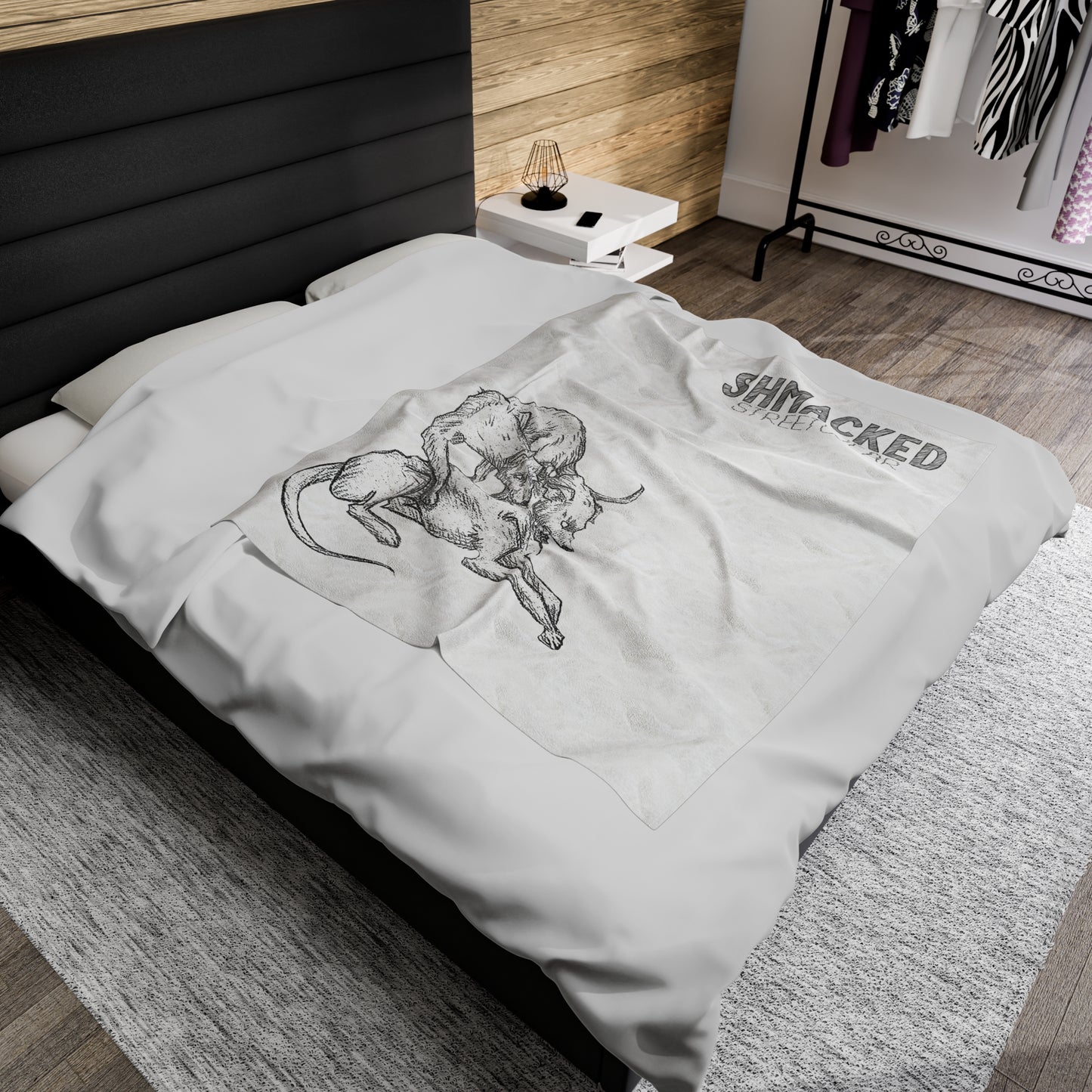 Shmacked Streetwear Sinister Strays Velveteen Plush Blanket