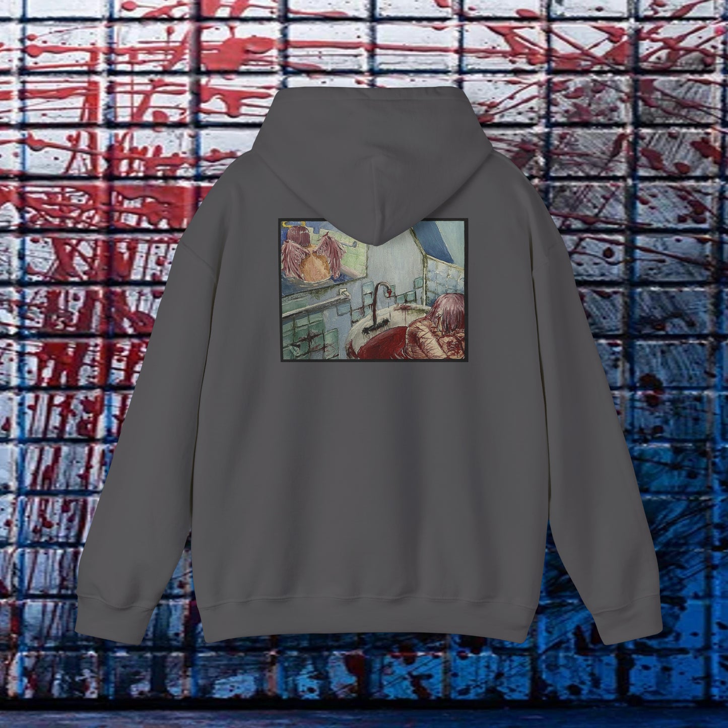 Ethereal Reflection Heavy Blend™ Hooded Sweatshirt In White/Black/Maroon/Dark Heather/Charcoal/Navy/Heather Navy/Red