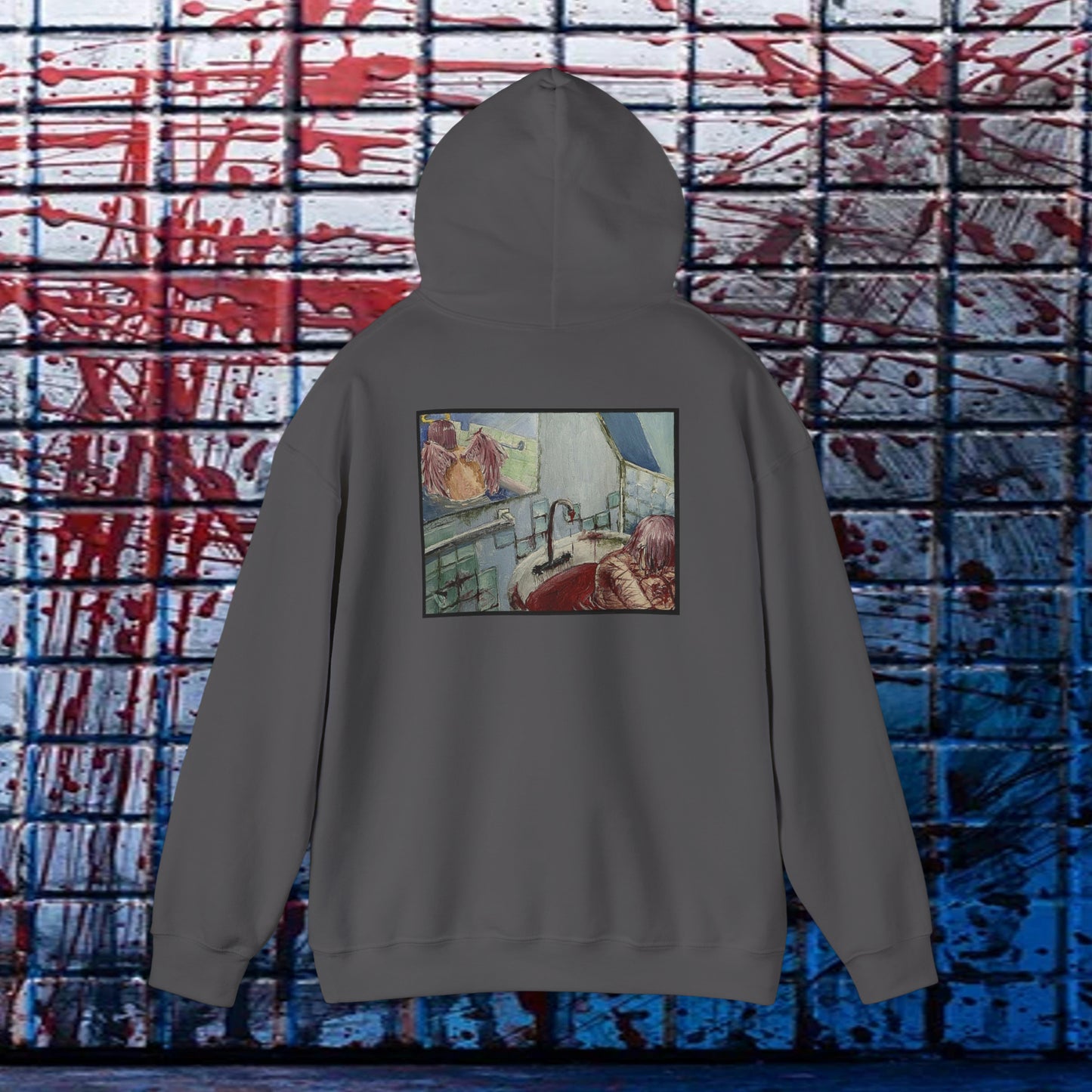Ethereal Reflection Heavy Blend™ Hooded Sweatshirt In White/Black/Maroon/Dark Heather/Charcoal/Navy/Heather Navy/Red
