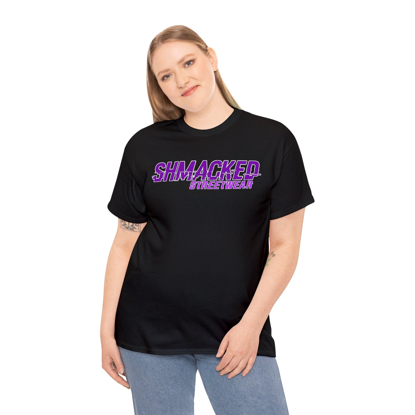 Shmacked Streetwear Glitched Purple Ravenous Heavy Cotton Tee