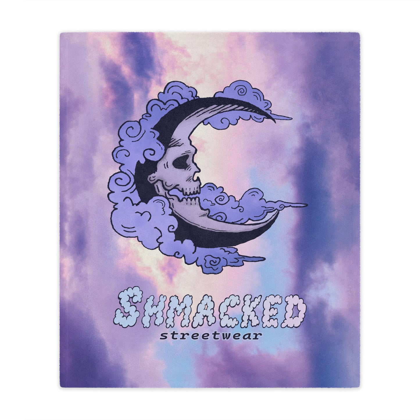Shmacked Streetwear Skull of the Crescent Night Minky Blanket