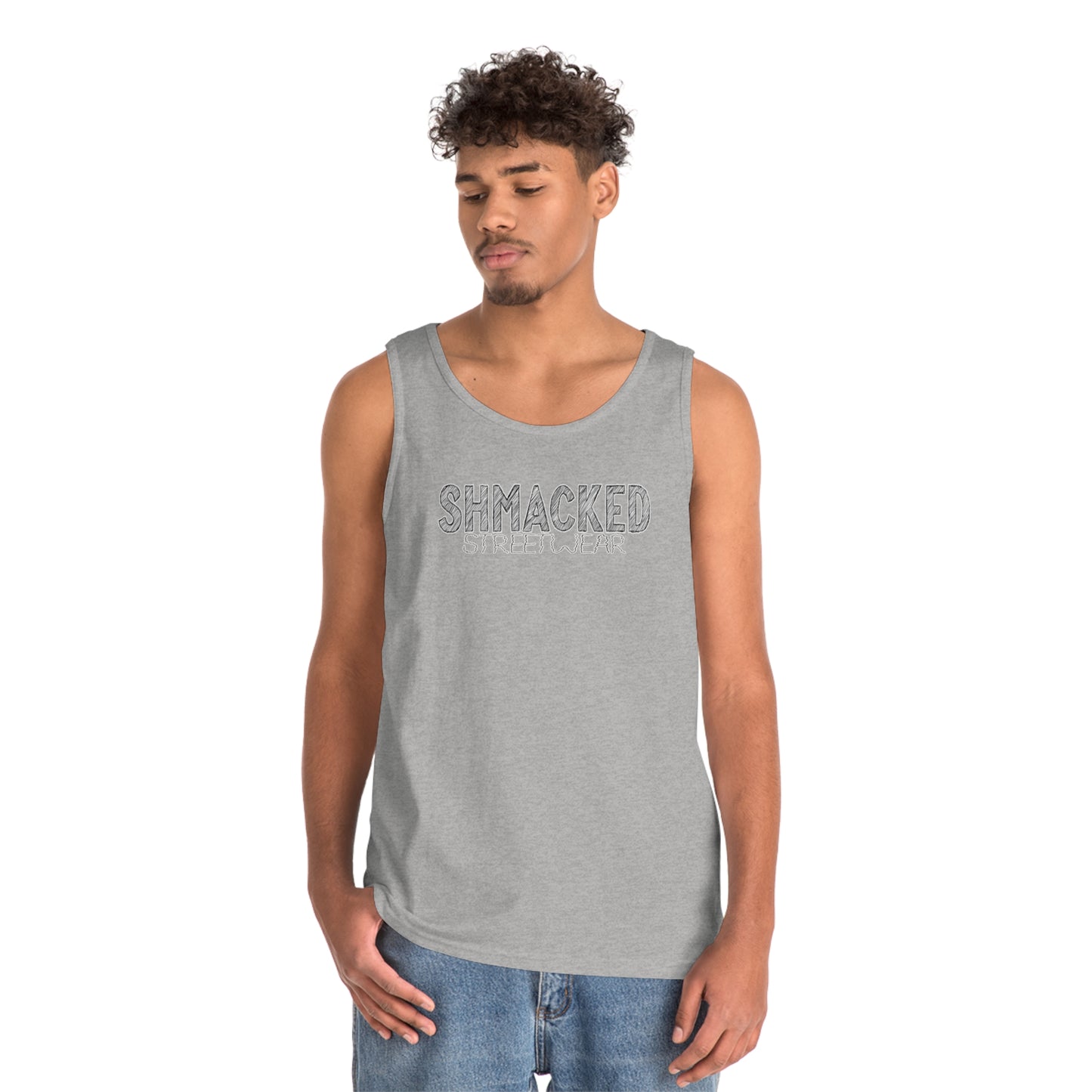 Shmacked Streetwear Sinister Strays Heavy Cotton Tank Top In White/Black/Grey/Red