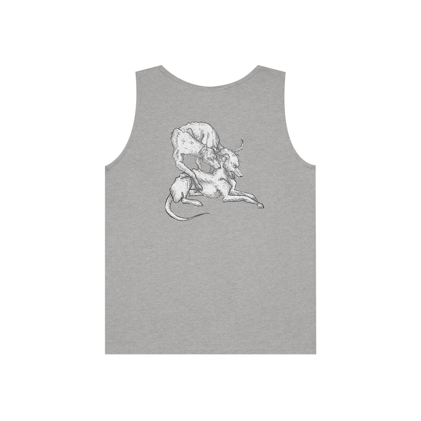 Shmacked Streetwear Sinister Strays Heavy Cotton Tank Top In White/Black/Grey/Red