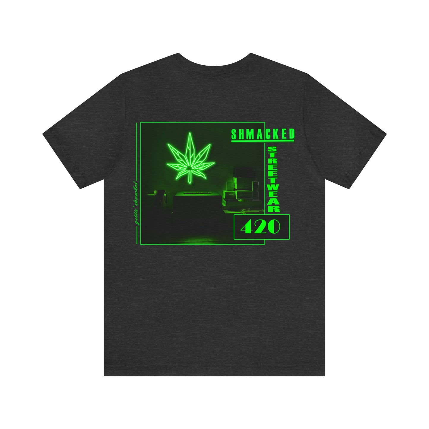 Getting Shmacked Jersey Short Sleeve Tee in Black/Army Green/Dark Grey/Purple/Pink