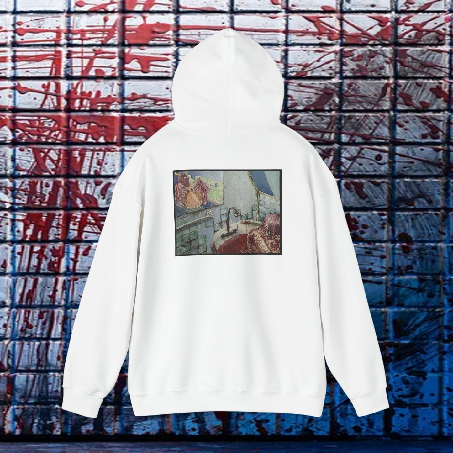 Ethereal Reflection Heavy Blend™ Hooded Sweatshirt In White/Black/Maroon/Dark Heather/Charcoal/Navy/Heather Navy/Red