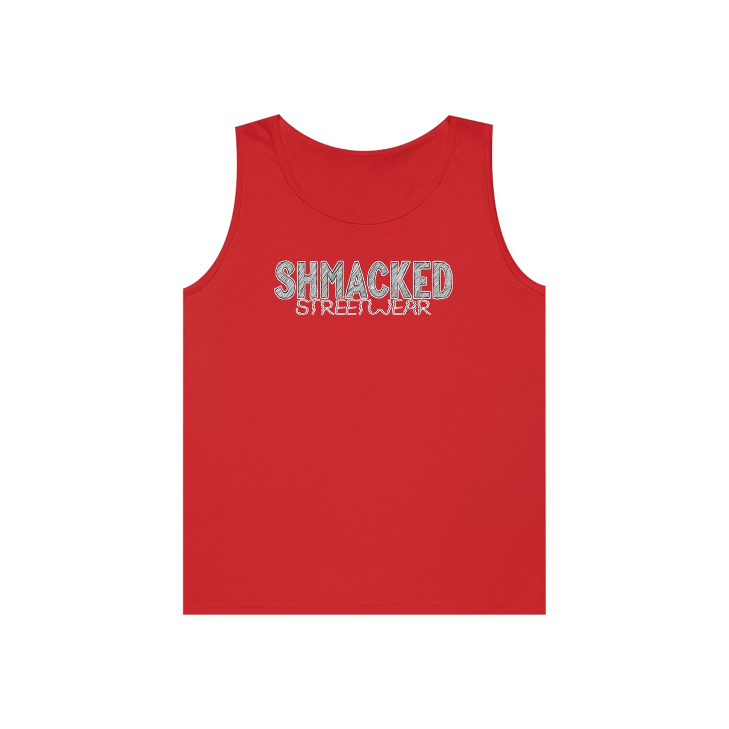 Shmacked Streetwear Sinister Strays Heavy Cotton Tank Top In White/Black/Grey/Red