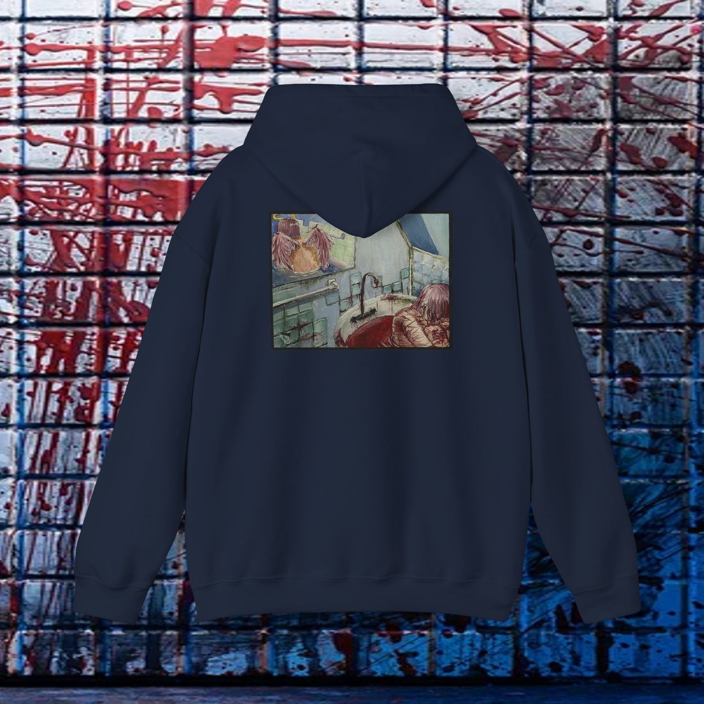 Ethereal Reflection Heavy Blend™ Hooded Sweatshirt In White/Black/Maroon/Dark Heather/Charcoal/Navy/Heather Navy/Red