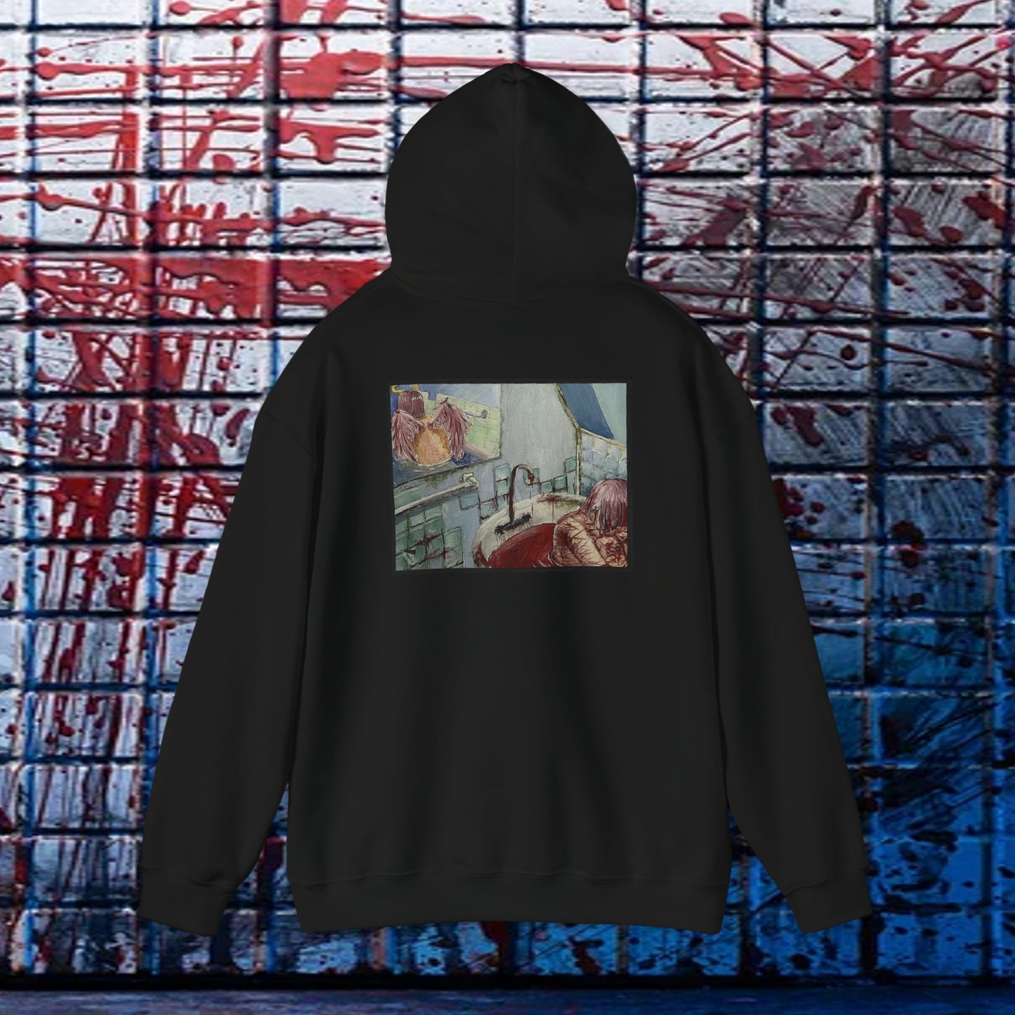 Ethereal Reflection Heavy Blend™ Hooded Sweatshirt In White/Black/Maroon/Dark Heather/Charcoal/Navy/Heather Navy/Red