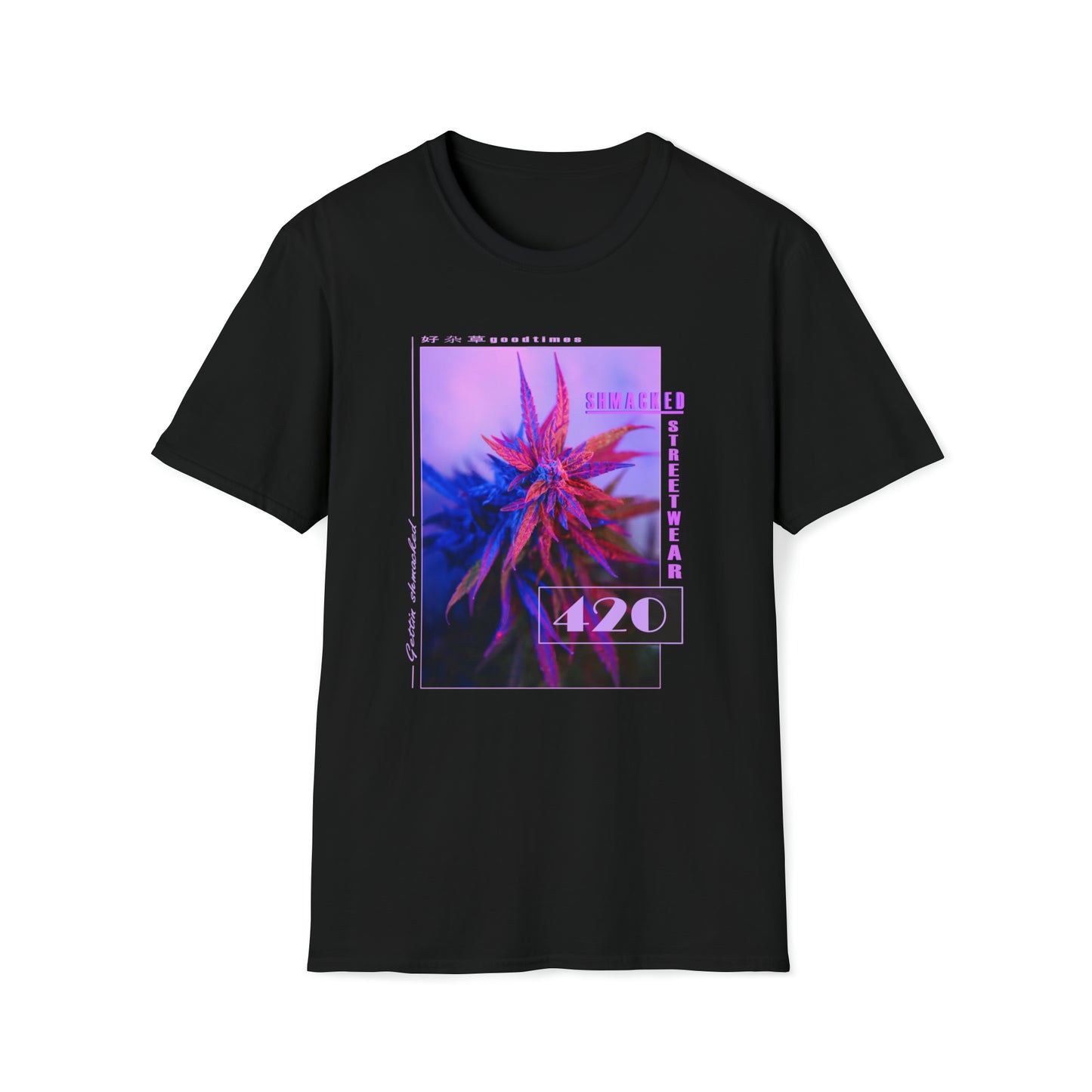 Getting Shmacked Softstyle Black/Purple/White T-Shirt