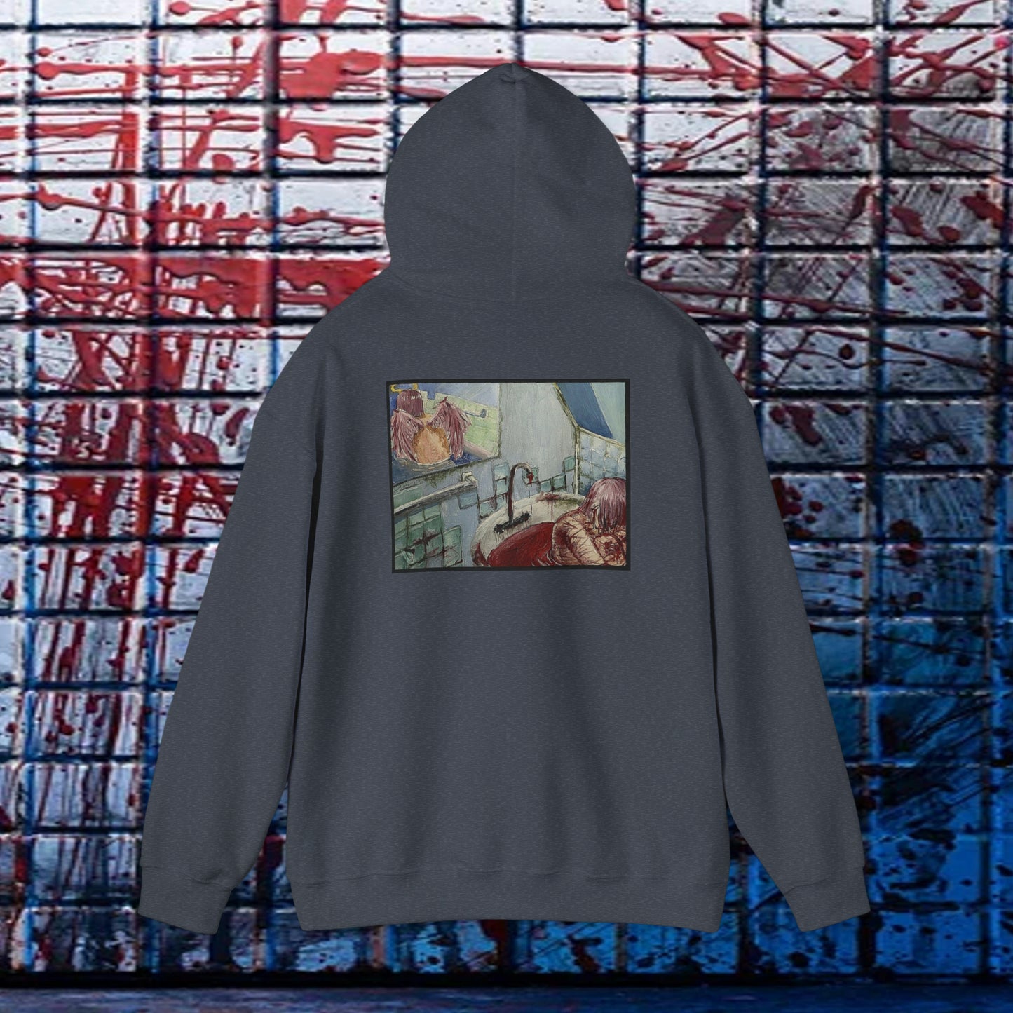 Ethereal Reflection Heavy Blend™ Hooded Sweatshirt In White/Black/Maroon/Dark Heather/Charcoal/Navy/Heather Navy/Red