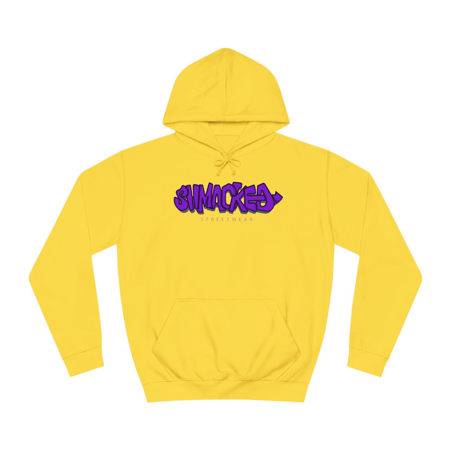 Shmacked Streetwear Ravenous Dark Purple Logo College Hoodie in Yellow/Sky Blue/Baby Pink/Artic White