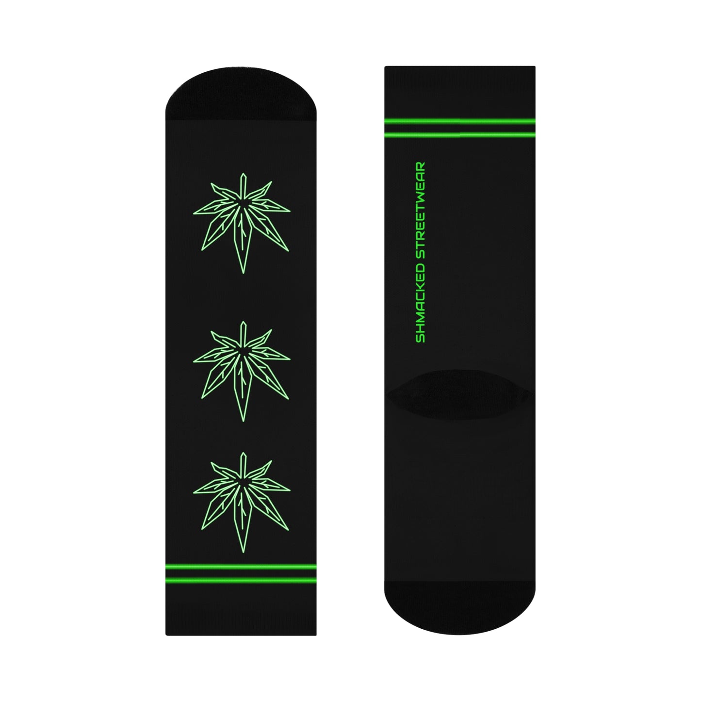 Getting Shmacked Green Cushioned Crew Socks