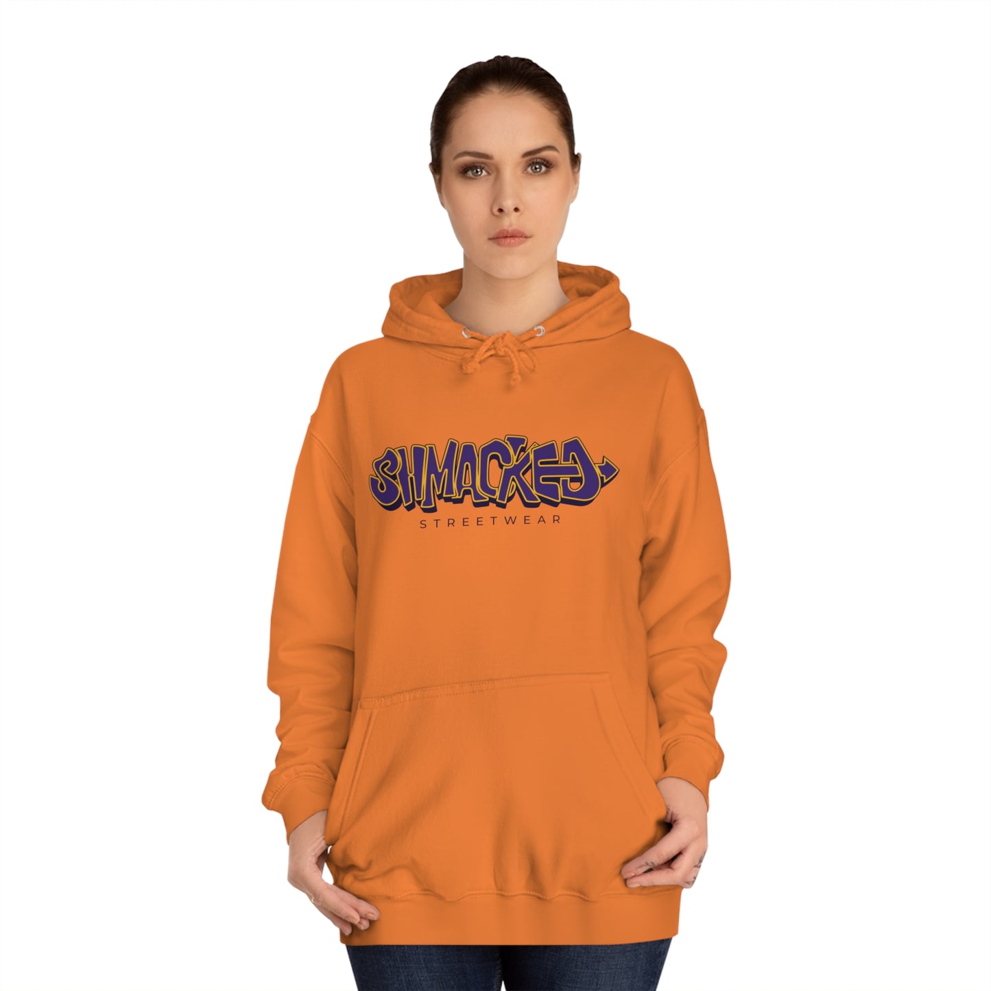 Shmacked Streetwear Purple and Yellow Logo Orange Hoodie