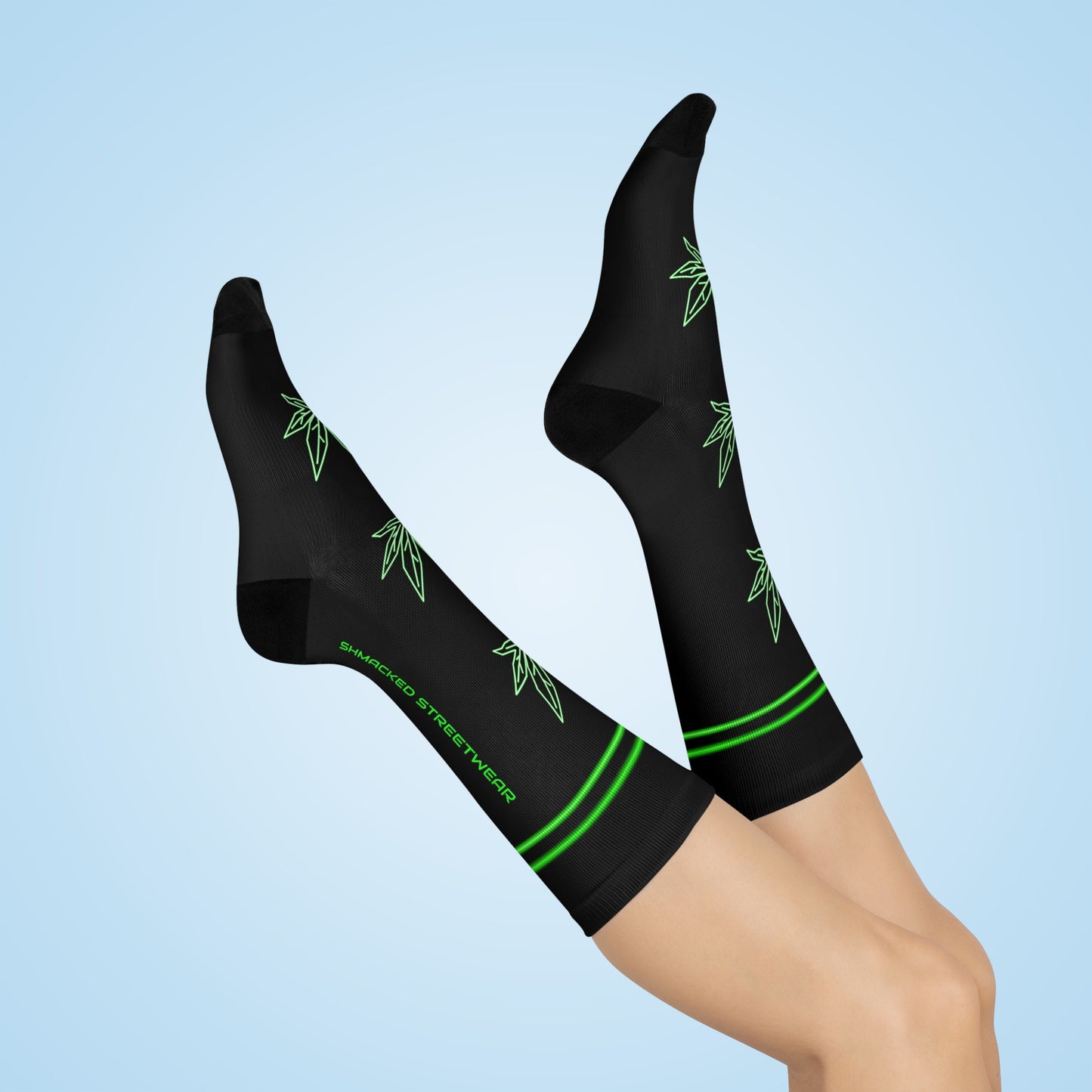 Getting Shmacked Green Cushioned Crew Socks