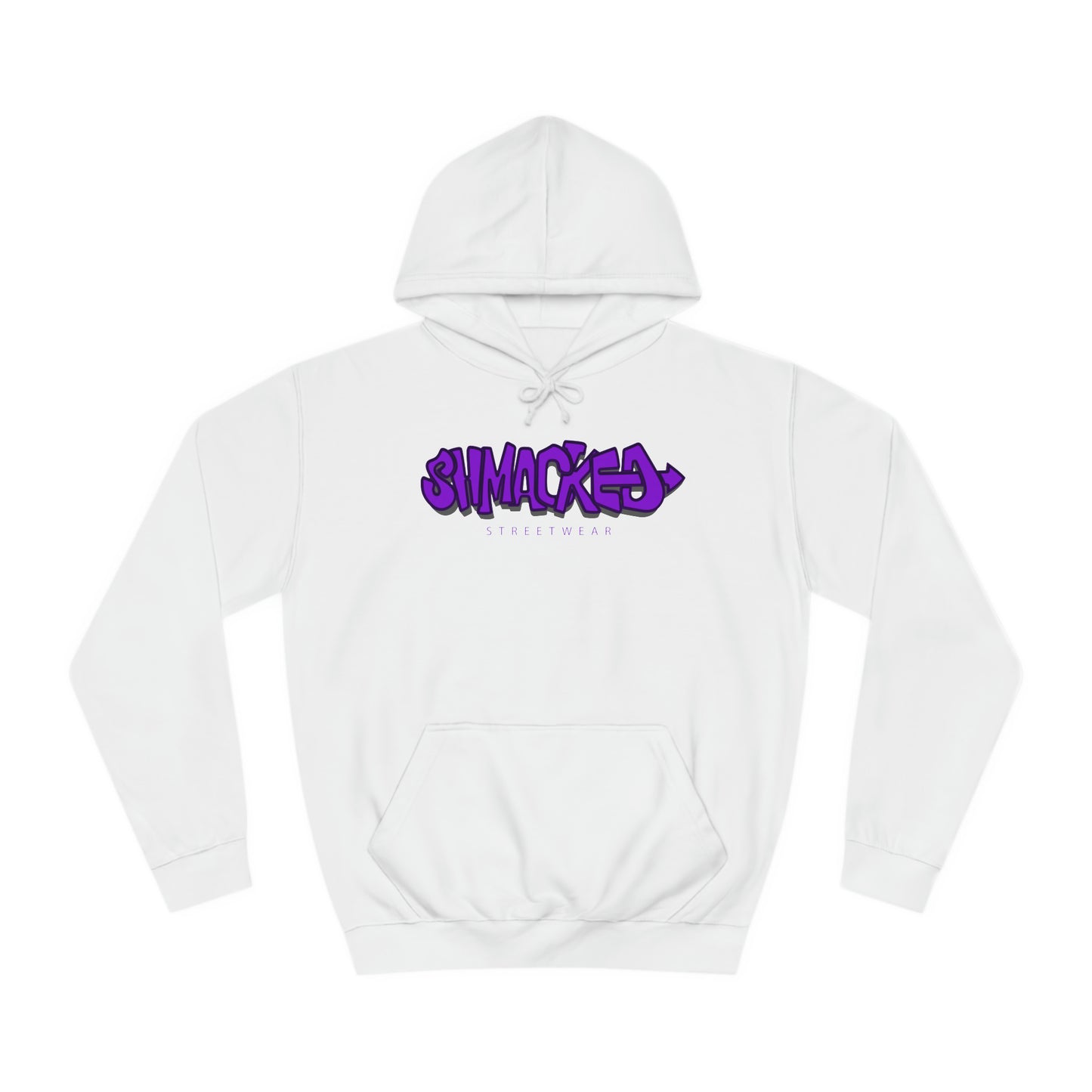 Shmacked Streetwear Ravenous Dark Purple Logo College Hoodie in Yellow/Sky Blue/Baby Pink/Artic White