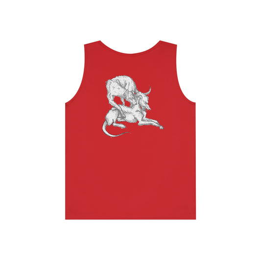 Shmacked Streetwear Sinister Strays Heavy Cotton Tank Top In White/Black/Grey/Red