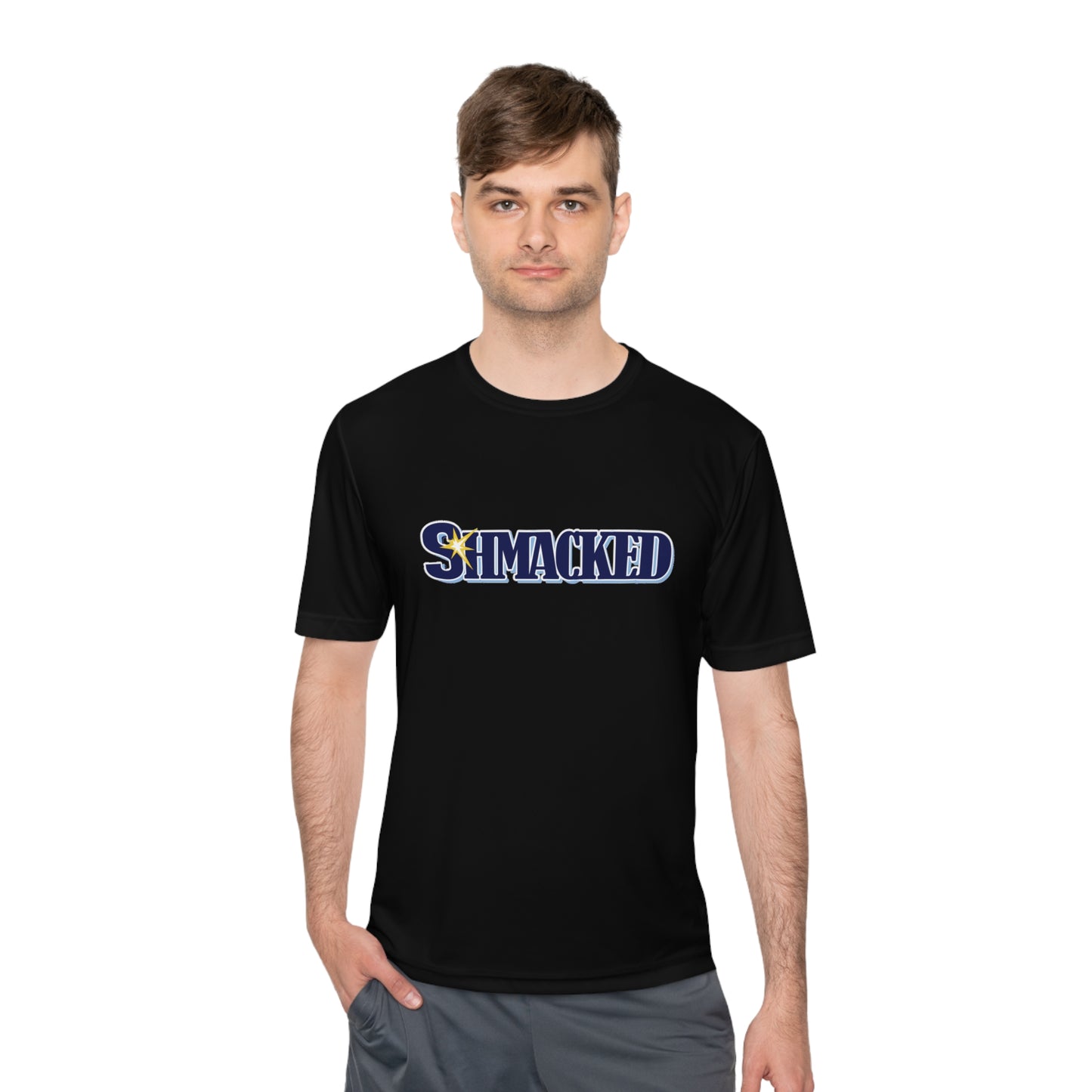 Tampa Bay Shmacked Moisture Wicking Black/Carolina Blue Baseball Tee