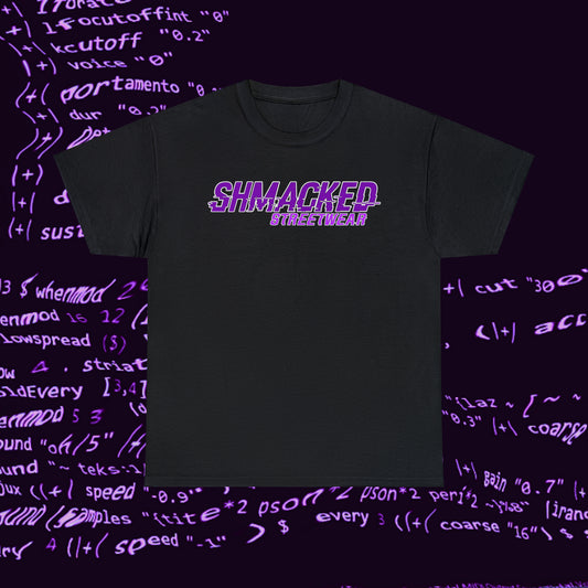 Shmacked Streetwear Glitched Purple Ravenous Heavy Cotton Tee