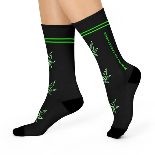 Getting Shmacked Green Cushioned Crew Socks