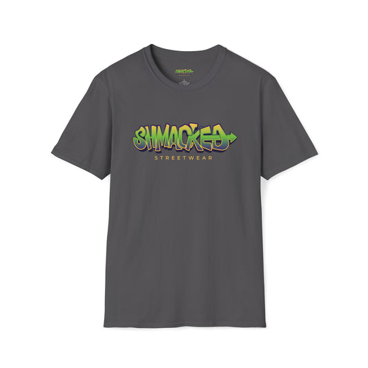 Shmacked Streetwear Green Logo Softstyle Black/Yellow/Grey T-Shirt