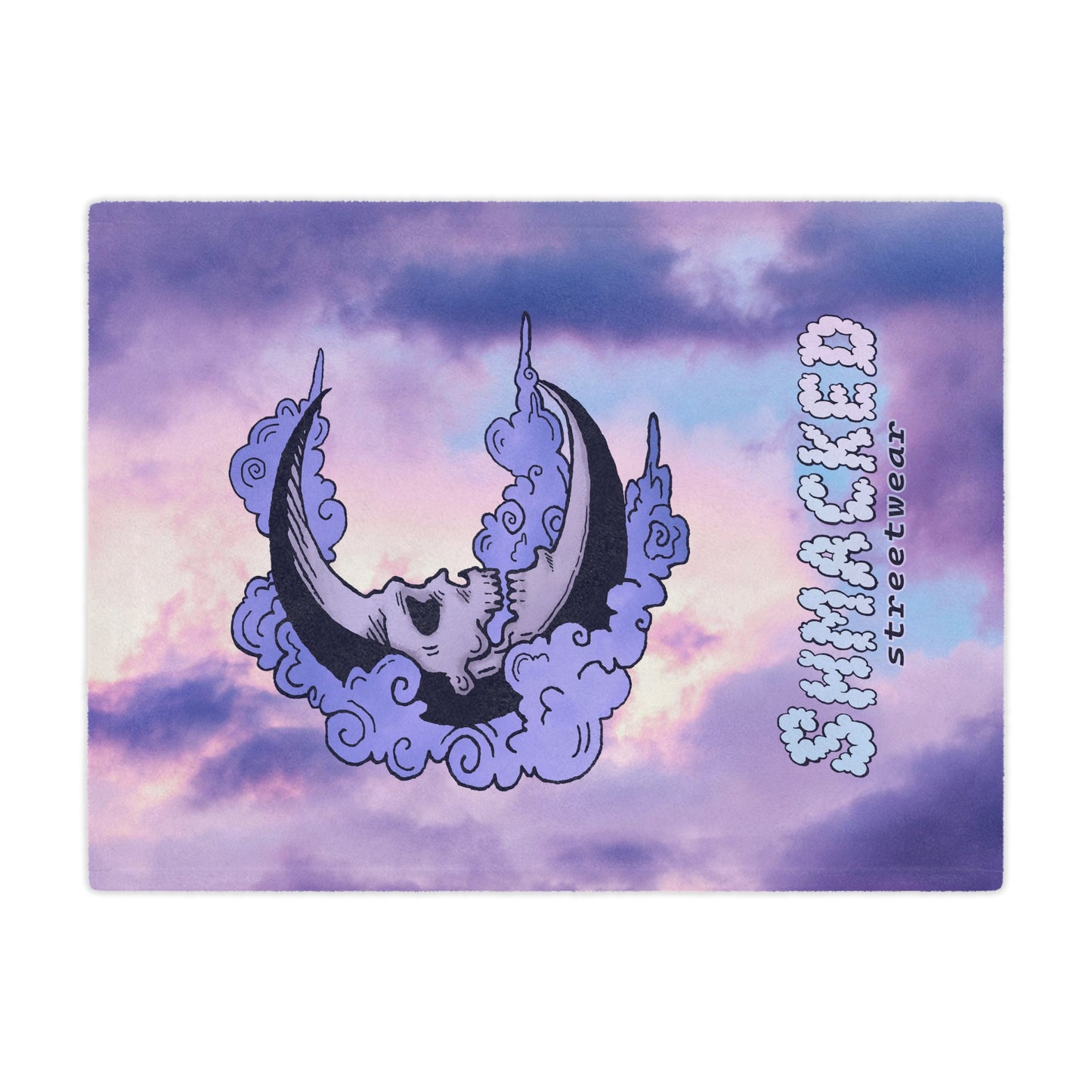 Shmacked Streetwear Skull of the Crescent Night Minky Blanket