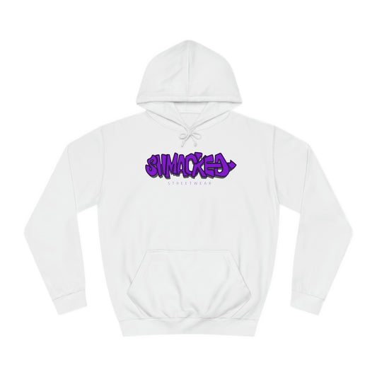 Shmacked Streetwear Ravenous Dark Purple Logo College Hoodie in Yellow/Sky Blue/Baby Pink/Artic White